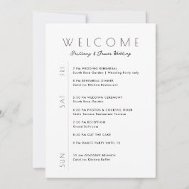 Begrüßungskarte für das Hochzeitwochenende Minimal Einladung