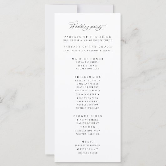 Begrüßungskarte für das offizielle Programm (Rückseite)