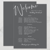 Begrüßungskarte für das Wochenende der Hochzeit Einladung (Vorne/Hinten)