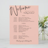 Begrüßungskarte für das Wochenende Peach Black Einladung (Stehend Vorderseite)