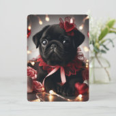 Begrüßungskarte für den Valentinstag Mops Feiertagskarte (Stehend Vorderseite)