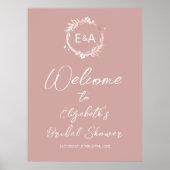 Begrüßungskarte für Monogram Brautparty Poster (Vorne)