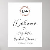 Begrüßungskarte für Monogram-Brautparty Poster (Vorne)