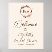 Begrüßungskarte für Monogram Brautparty Poster (Vorne)