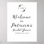 Begrüßungskarte für Monogram-Brautparty Poster (Vorne)