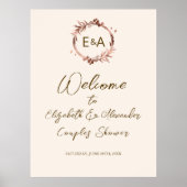 Begrüßungskarte für Monogram Couples Poster (Vorne)