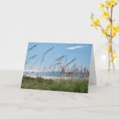 Begrüßungskarte für Strand und Seeziegel Karte (Gelbe Blume)