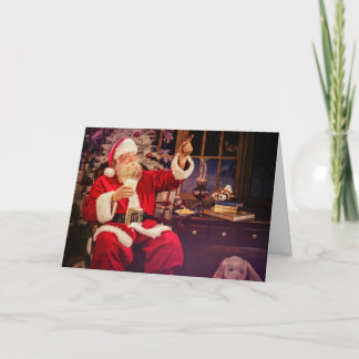 Begrüßungskarte mit dem Weihnachtsmann Feiertagskarte