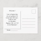 Begrüßungskeule der Lehrerin von hinten in der Sch Postkarte (Rückseite)