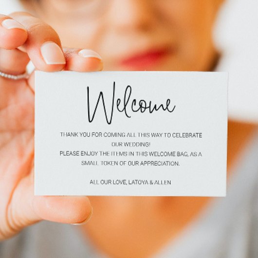 Begrüßungskorb für lässige Handschrift Platzkarte