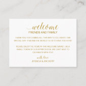 Begrüßungskorb für moderne Goldhochzeit Platzkarte (Vorderseite)