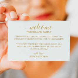 Begrüßungskorb für moderne Goldhochzeit Platzkarte