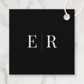 Begrüßungsmarke für moderne Schwarze Hochzeit Geschenkanhänger (Rückseite)