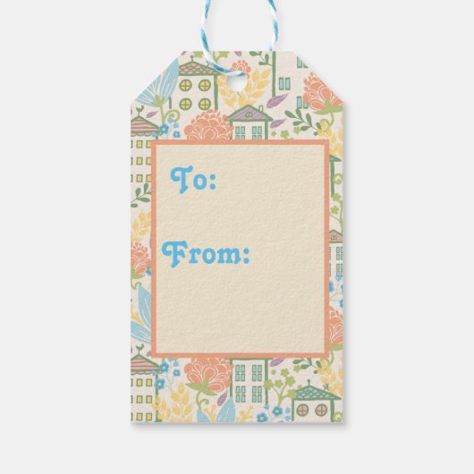 Begrüßungsmarken auf Zuhause Geschenkanhänger (Rückseite)