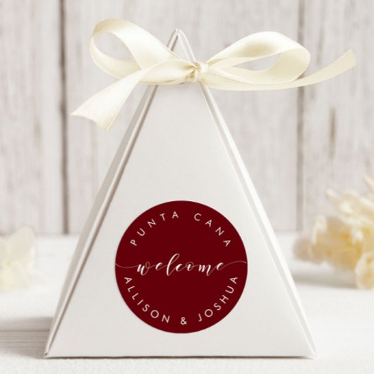 Begrüßungsmarken für Begrüßungsmarken im Hotel Runder Aufkleber