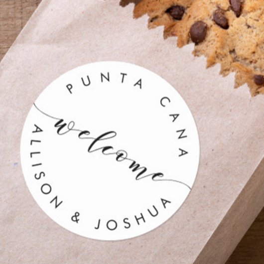 Begrüßungsmarken für Begrüßungsmarken im Hotel Runder Aufkleber