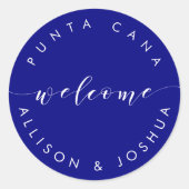 Begrüßungsmarken für Begrüßungsmarken im Hotel Runder Aufkleber (Vorderseite)