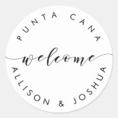 Begrüßungsmarken für Begrüßungsmarken im Hotel Runder Aufkleber (Vorderseite)