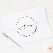 Begrüßungsmarken für Begrüßungsmarken im Hotel Runder Aufkleber (Umschlag)