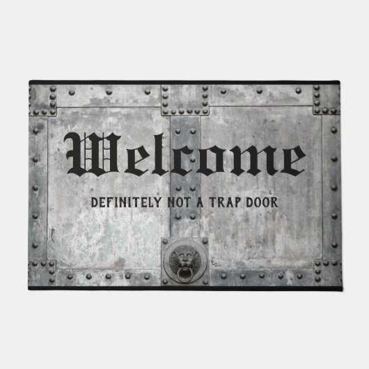 Begrüßungsmatte - definitiv keine Falltür Fußmatte (Vorderseite)
