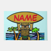 Begrüßungsmatte, Tiki und Surfbrett Türmatte (Vorderseite)