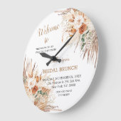 Begrüßungsmauer für Boho-Brautparty Große Wanduhr (Winkel)