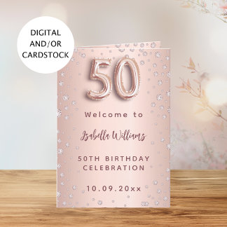 Begrüßungsmenü der 50. Rose Golddiamanten Einladung