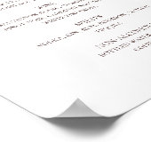 Begrüßungsmenü des Burgund Orange Blumengetränks Poster (Ecke)