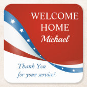 Begrüßungsmitglied der Zuhause für den Militärdien Rechteckiger Pappuntersetzer (Vorderseite)