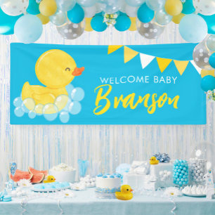 Begrüßungsname Baby Name Große Duck Babydusche Banner