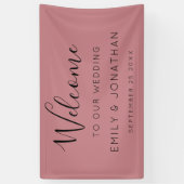 Begrüßungsnamen Datum Dusty Rose Banner (Vertikal)