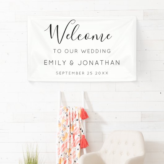 Begrüßungsnamen Datum Schwarz-weiß Banner (Insitu)