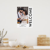 Begrüßungsnamen zeitgenössischer Fotos Hochzeit Poster (Küche)