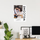 Begrüßungsnamen zeitgenössischer Fotos Hochzeit Poster (Heimbüro)