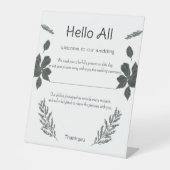 Begrüßungsnotiz Sockelschild (Vorderseite)