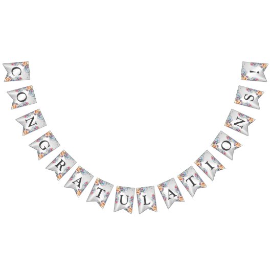 Begrüßungsparty - farbenfrohe Blume Moderne Wimpelkette (Alle)