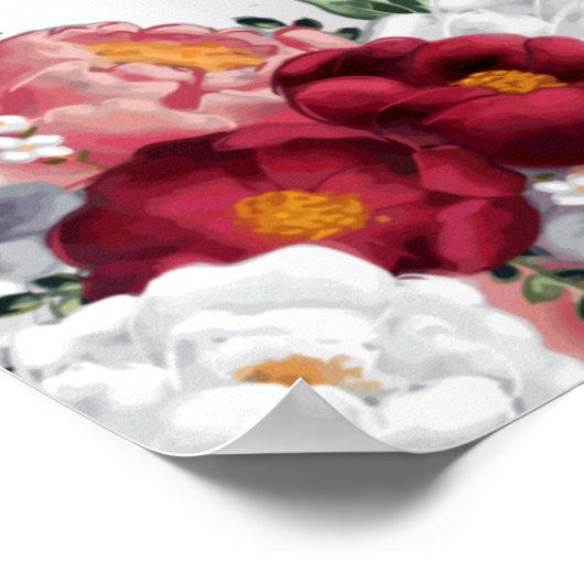 Begrüßungsparty farbenfrohe Rote Blüte Poster (Ecke)