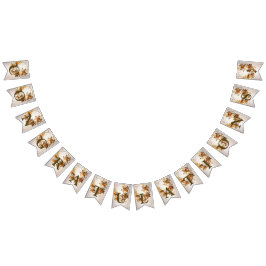 Begrüßungsparty Golden Orange Weiße Blume Wimpelkette