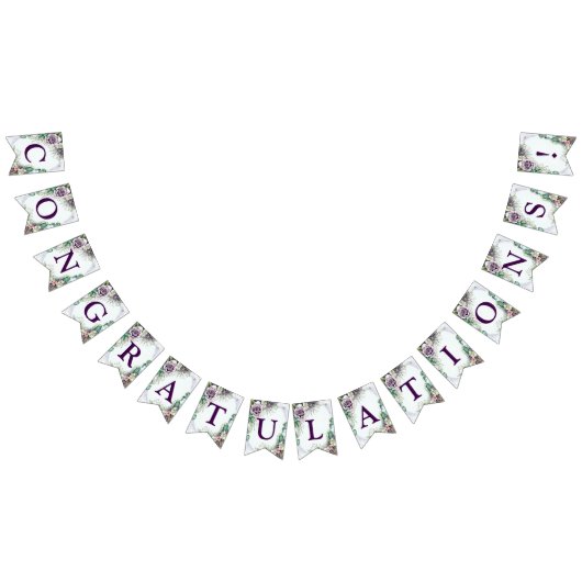 Begrüßungsparty Lila Blumengrün Wimpelkette (Alle)