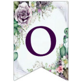 Begrüßungsparty Lila Blumengrün Wimpelkette (Zweite Fahne)