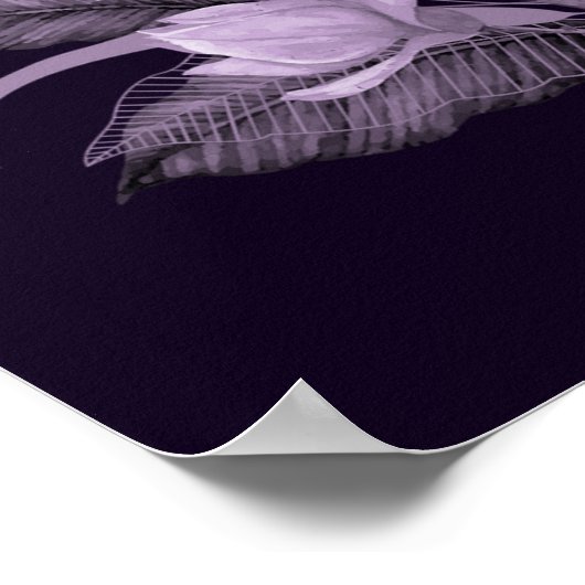 Begrüßungsparty Lila Blumenrahmen Poster (Ecke)