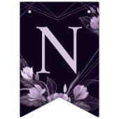 Begrüßungsparty Lila Blumenrahmen Wimpelkette (Dritte Fahne)