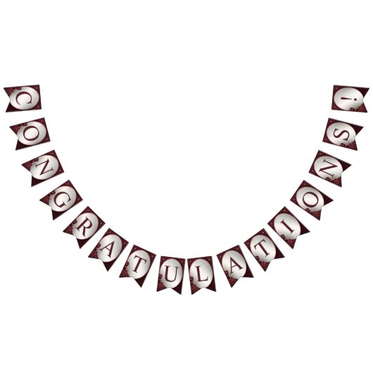 Begrüßungsparty Monogram Rosa Blume Wimpelkette (Alle)