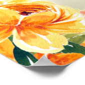 Begrüßungsparty Orange Yellow Red Floral Poster (Ecke)