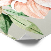 Begrüßungsparty Peach Orange Blume Blätter Poster (Ecke)