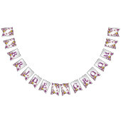 Begrüßungsparty Pink Lila Silber Elegant Wimpelkette (Alle)