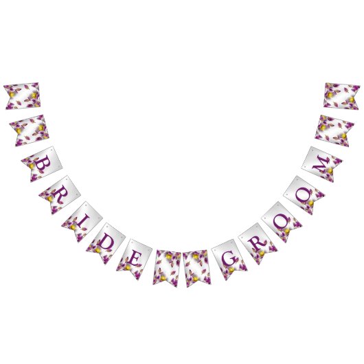 Begrüßungsparty Pink Lila Silber Elegant Wimpelkette (Alle)