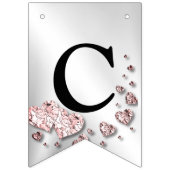 Begrüßungsparty Pink Peach Shiny Herz Wimpelkette (Erste Fahne)