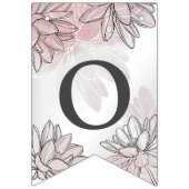 Begrüßungsparty Rosa Blume Silber Elegant Wimpelkette (Zweite Fahne)