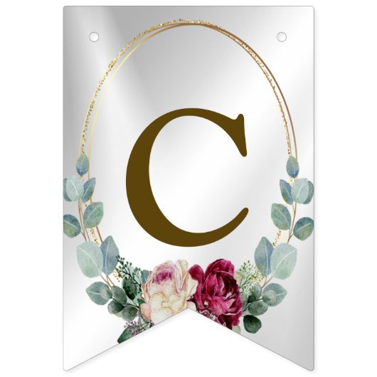 Begrüßungsparty Rosa Rosa Grün der Blüte Golden Wimpelkette (Erste Fahne)